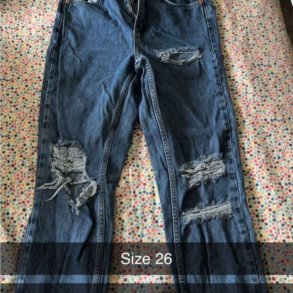 BDG Blue Boyfriend Jeans Distressed Casual